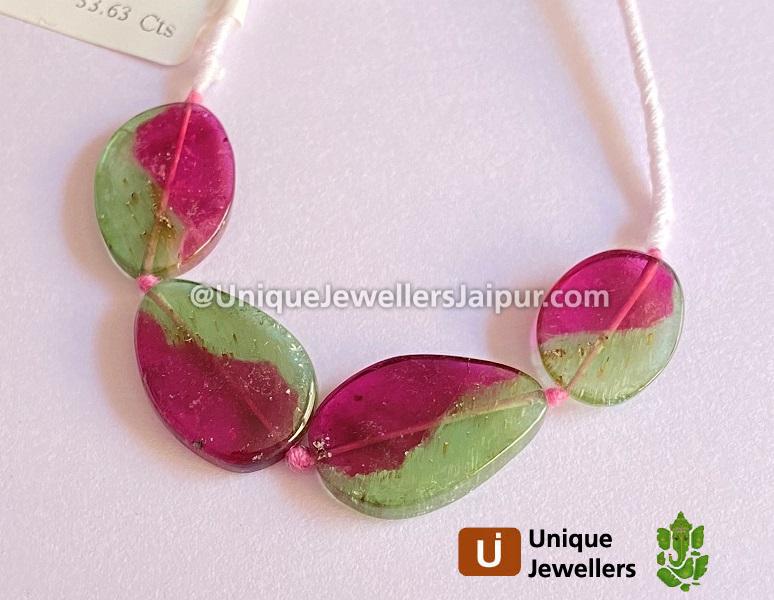 Watermelon Tourmaline Smooth Slices Beads